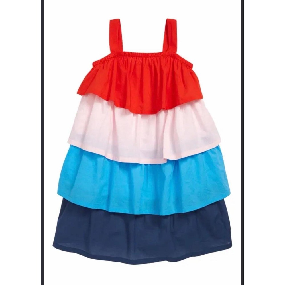 Tucker + Tate multitier dress pink red girls 6